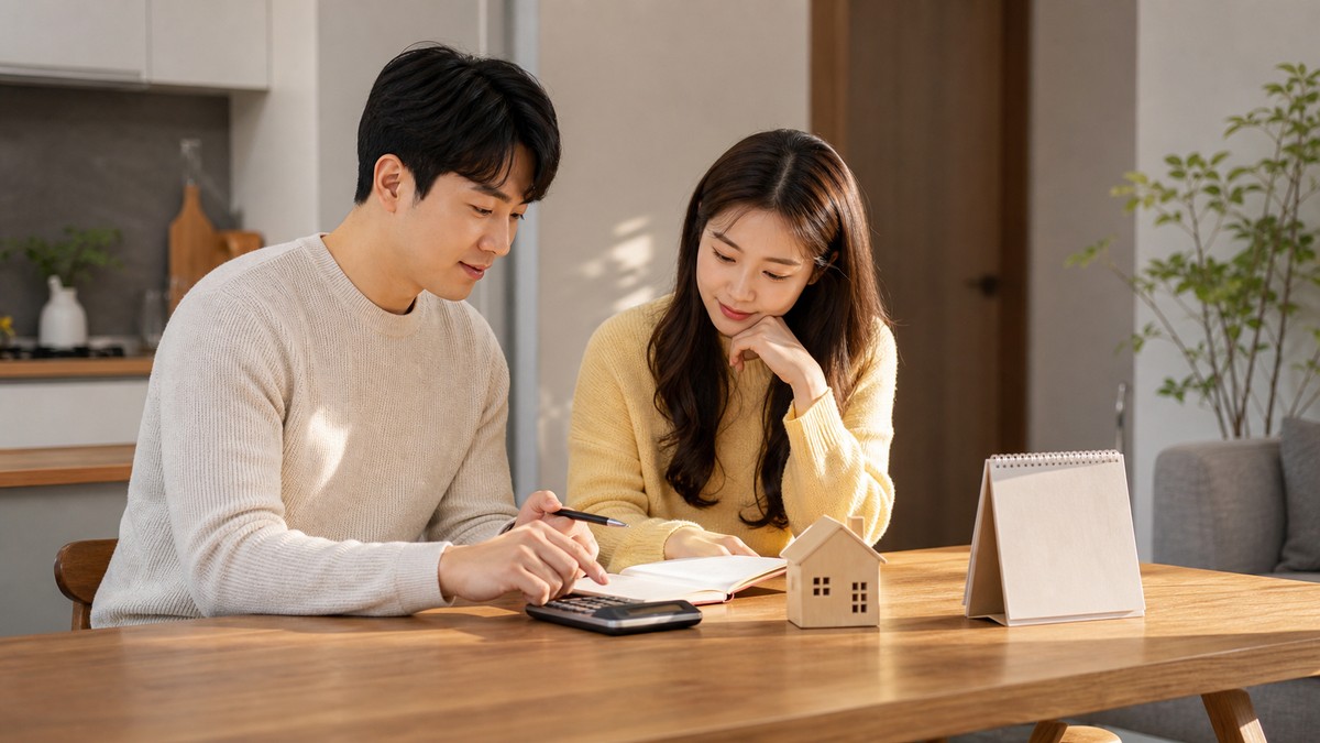 주택청약통장 납입 계획을 함께 세우는 부부