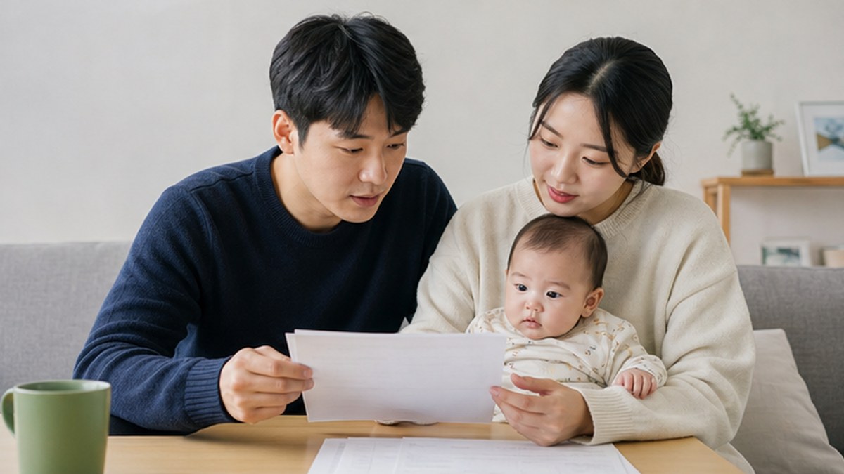 2026 부모급여 금액·신청방법 관련 자료를 확인하는 모습